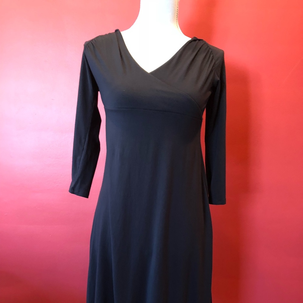 Athlete T-shirt wrap dress Med Blk